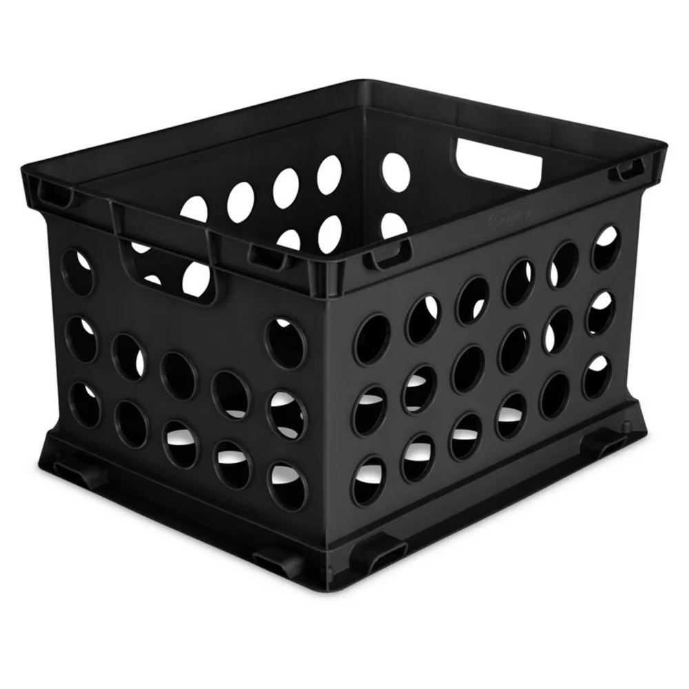 Sterilite Black Plastic Storage Cube File Crate NWT